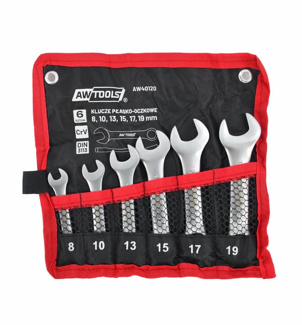 AWTOOLS PLADENØGLE KORT SÆT 6 stk /8mm-19mm/ (8,10,13,15,17,19mm)