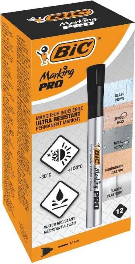Marker Marking PRO sort (12 stk) BIC