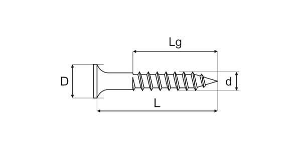 TRÆSKRUE FORZINKET GUL 6.0*130MM DELGEVIND