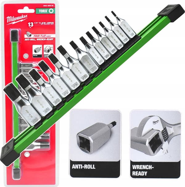 MILWAUKEE TOPNØGLESÆT 13 dele 1/4+3/8 TORX
