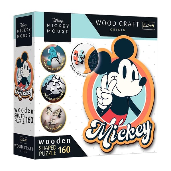Puslespil 160 brikker trækant Mickey Mouse