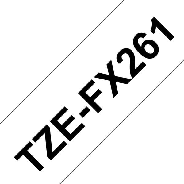 Brother Flexi-Tape P-Touch TZEFX261 - 35 mm - Sort på Hvid