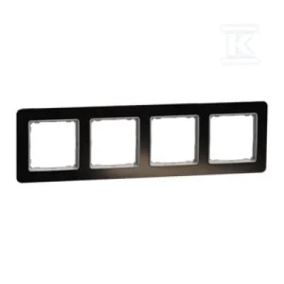 Schneider Electric Sedna Elements, 4-fags ramme, sort glas