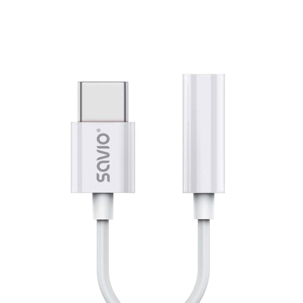 Adapter USB Savio USB-C - Jack 3.5mm Vit (SAVAK-51)