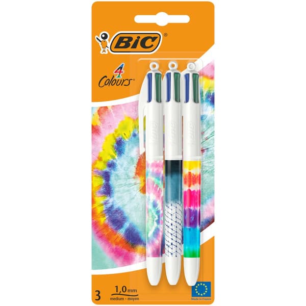 Lengdescription 4 farver budskab Tie Dye 3 stk BIC