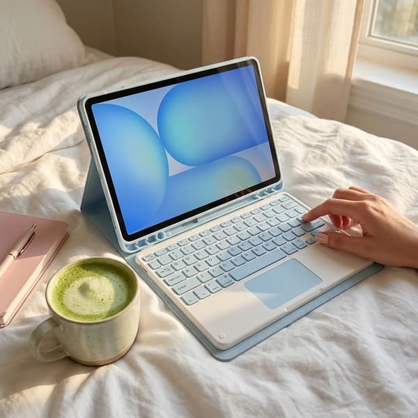 Bluetooth Touchpad Cover til Galaxy Tab S9 FE (Blå)