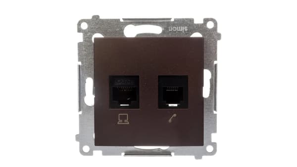 Simon 54 Eluttag RJ45 kat.5e + RJ12 matt D5T.01/46