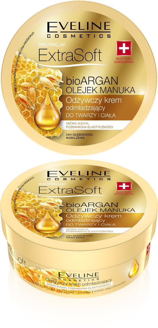 Eveline Cosmetics Extra Soft Ansigts- og Kropscreme BioArgan Manuka Ansigts- og Kropscreme 200ml