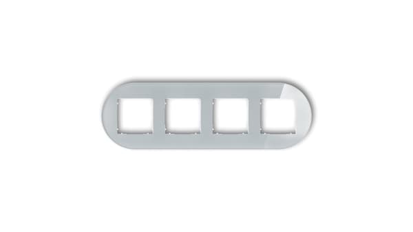 ICON Universalramme firedobbelt straddle - glaseffekt (ramme: grå bund: hvid) 15-0-IRSO-4