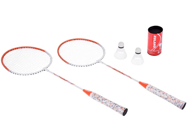 Badmintonset i blixtlåsförsedd väska Racketar + fjäderbollar SP0819