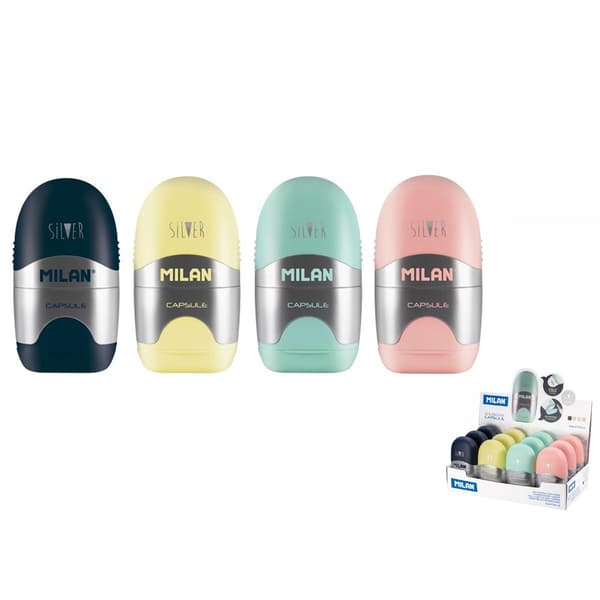 Blyantspidser Capsula Sølv (12 stk) MILAN