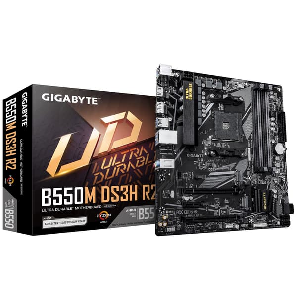 GIGABYTE B550M DS3H R2 bundkort AMD B550 Socket AM4 micro ATX