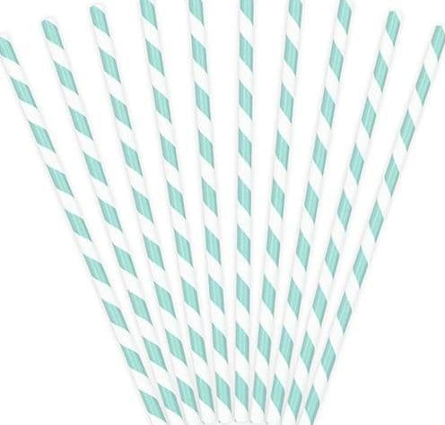Party Deco Papirsugerør til drikkestriber, blå, 19,5 cm, 10 stk. universal
