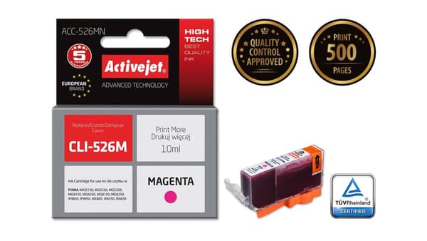 ACTIVEJET BLÆK CANON CLI-526M MAGENTA CHIP ACC-526MN