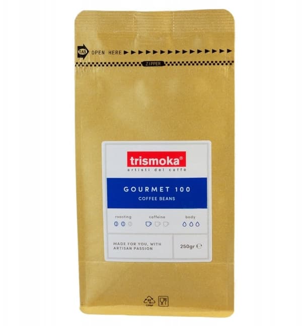 Trismoka Caffe Gourmet 100 Hela Kaffebönor 250g