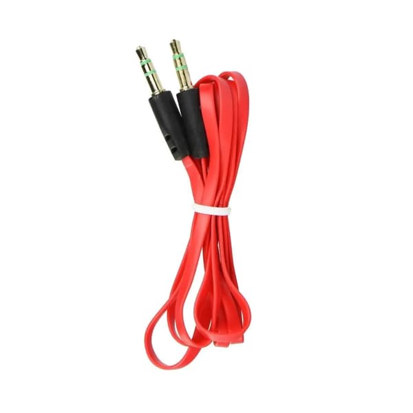 AUX-kabel Jack 3,5 mm (han) til Jack 3,5 mm (han) flad 1 m rød