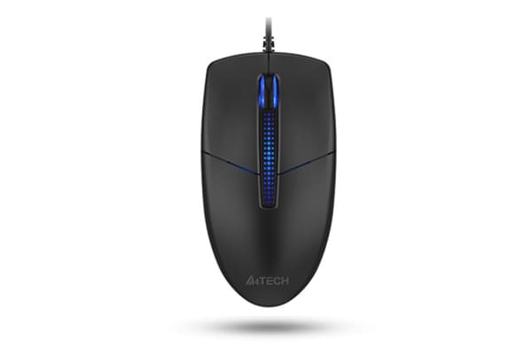 A4tech N-530S, belyst kontormus, 1200 DPI, USB, sort