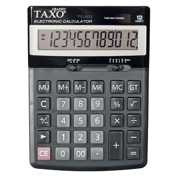 Lommeregner Taxo 12-cifret TG-932 sort