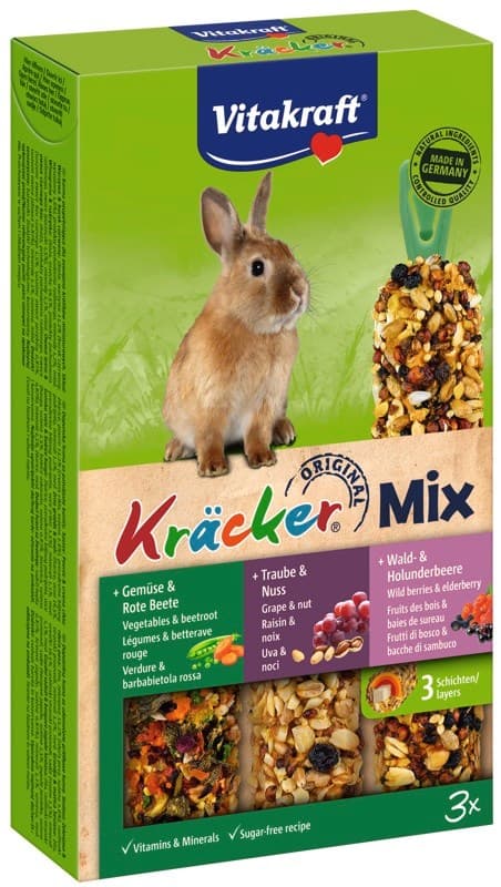 VITAKRAFT KRACKER bröst/nöt/grönsak för kanin 3st