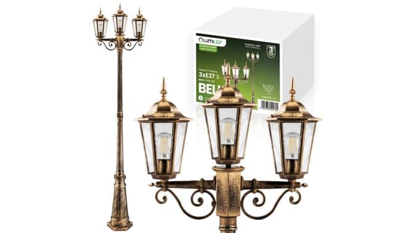 Ulkopuutarhavalaisin 3xE27 2m Patina BELLIS LUMILED