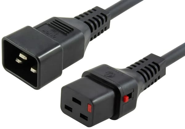MicroConnect virtajohto C19 IEC Lock - C20 musta 2m, PC1285 Virtajohto C19 IEC Lock - C20 musta 2m, PC1285