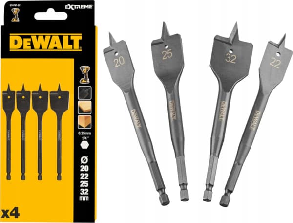 DEWALT SLAGBOREBITSSÆT 4 stk. 20, 22, 25, 32 mm HEX 1/4\"
