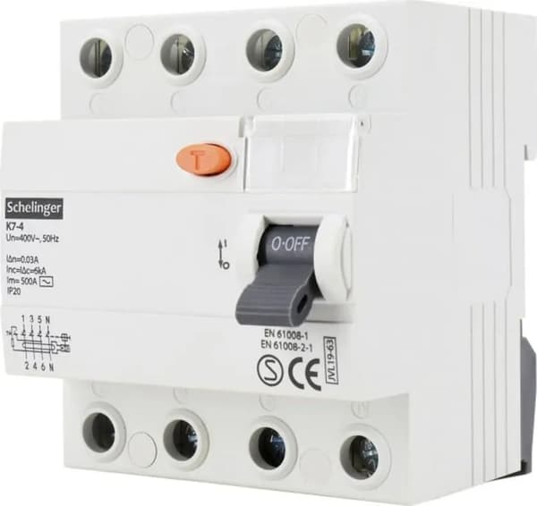 Bemko Differentiel Terminalafbryder AC 4P 40A 30mA SCHELINGER A03-K7-4-40-030
