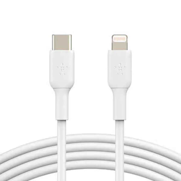 Belkin Lightning/USB-C-kabel 1m PVC, MFi-certificeret, hvid