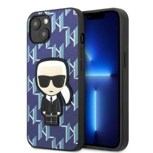 Karl Lagerfeld KLHCP13MPMNIKBL iPhone 13 6.1\" Hardcase blå/blå Monogram Ikonik Patch