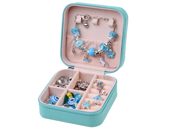 Set för att göra armband, PÄRLOR, CHARMS hängen + låda ZA5207