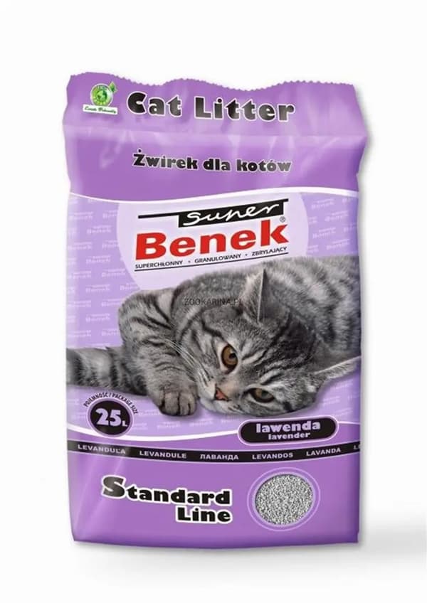 CERTECH Super Benek Standard Lavender - klumpbildande kattströ 25l (20kg)