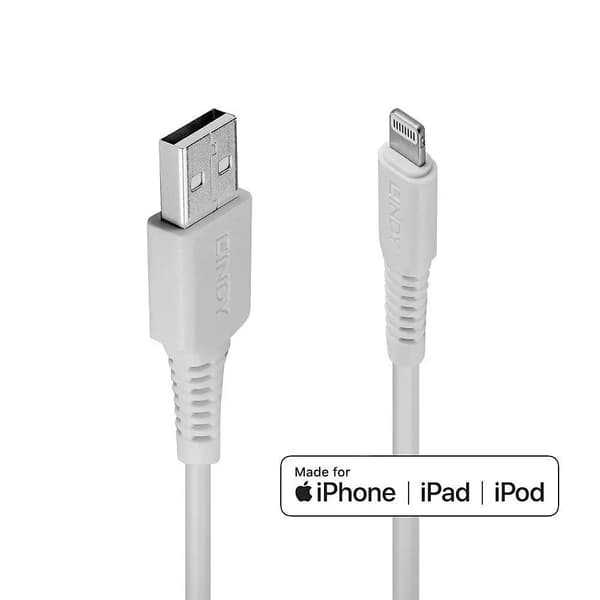 Lindy 1M USB til Lightning-kabel Hvid