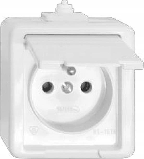 Timex JANTAR Enkeluttag IP44 med lock vit GNT-16j