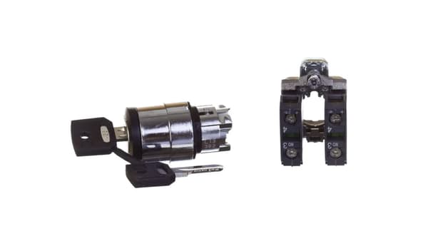 Afbryder 3 nøgle 22mm sort 2Z uden selvretur XB4BG33
