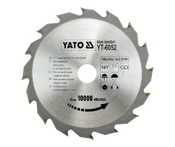YATO WIDIA RUNDSAV 140x20mm 16-TÆNDER 6052
