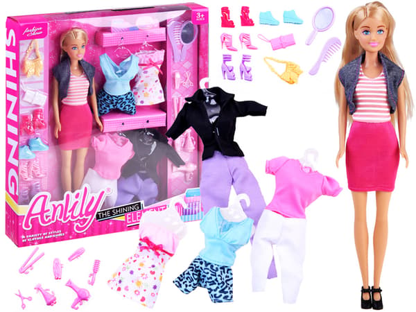 Anlily Docka med kläder, outfits, skor, accessoarer ZA2457