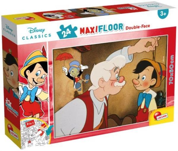 Lisciani Dubbelsidigt Golvpussel Maxi 24 Pinocchio