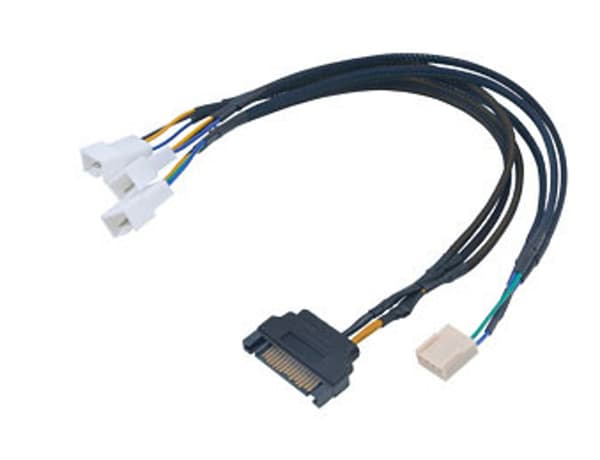 Akasa SATA 15-pin - Molex x3, 0.3m, Musta (AK-CBFA06-30)