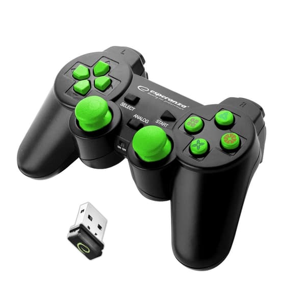 ESPERANZA TRÅDLÖS GAMEPAD 2.4GHZ PS3/PC USB GLADIATOR SVART/GRÖN