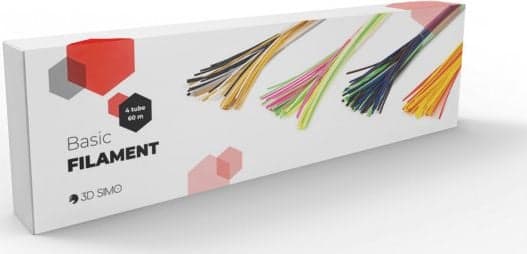 3DSimo Filament 60m (Basic) - PCL forskellige farver (4 rør)