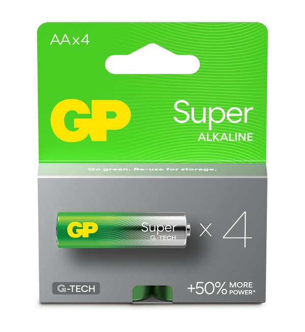 1x4 GP Super Alkaline 1,5V AA Mignon LR06 Rel. 03015AETA-B4