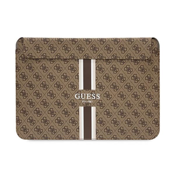 Guess 4G Printed Stripes etui til en 14-tommer bærbar computer – Brun