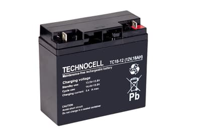 Betjent batteri AGM 18Ah 12V Technocell TC 18-12