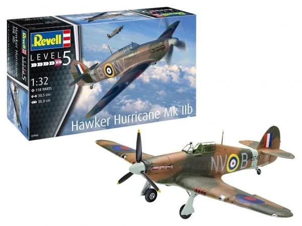 Muovimalli lentokone Hawker Hurricane MK IIB 1/32
