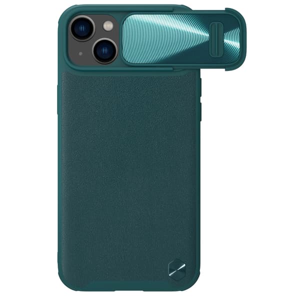 Nillkin CamShield Leather S Fodral iPhone 14 Plus med kameraöverdrag grön