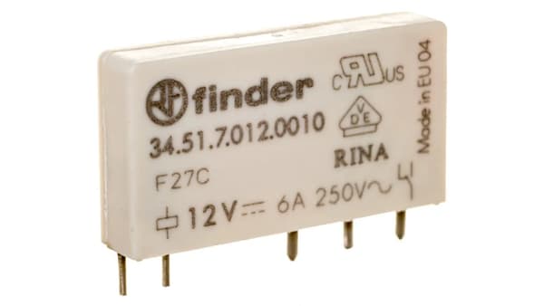 Finder Miniaturrelæ 1P 6A 12V DC (34.51.7.012.0010)