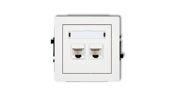 Karlik DECO dobbelt computer indbygningsstik 2xRJ45, kat. 5e, 8-polet hvid (DGK-2)
