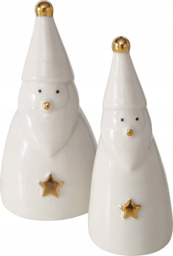 Boltze To JELKI porcelænsfigurer, hvide julemænd