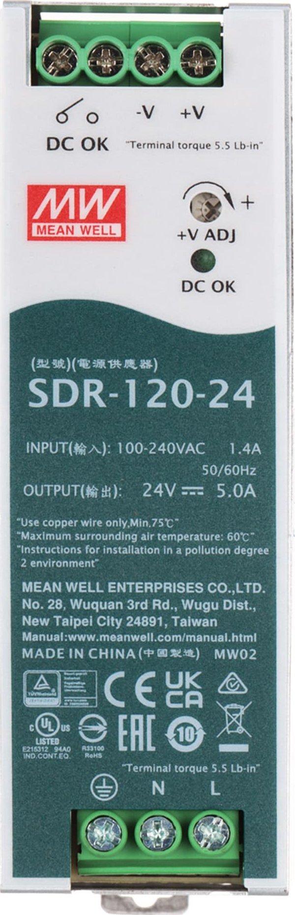 SWITCHING STRØMFORSYNING SDR-120-24 MEAN WELL