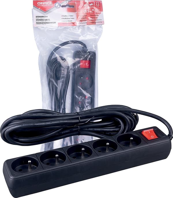 Strømskinne kontorprodukter 3m/5g sort